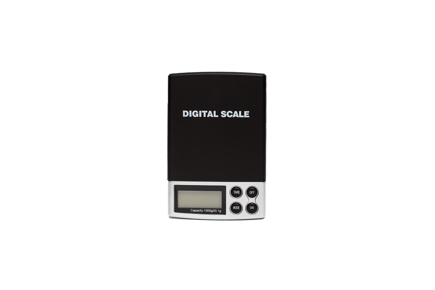 A digital mini scale, accurate to 0.1g.