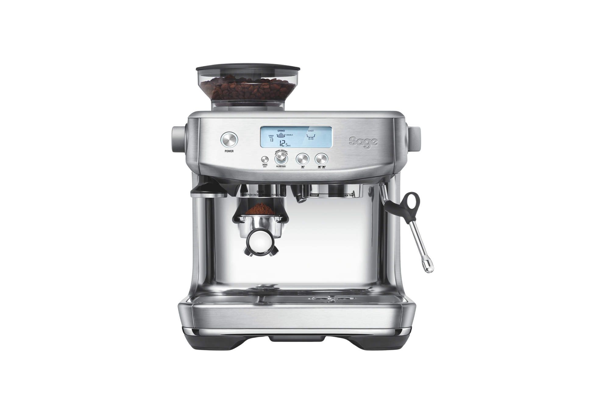 Offering barista quality performance, the Sage Barista Pro machine brings home espresso drinkers hands-on control of coffee grinding, espresso shot times & drink construction.